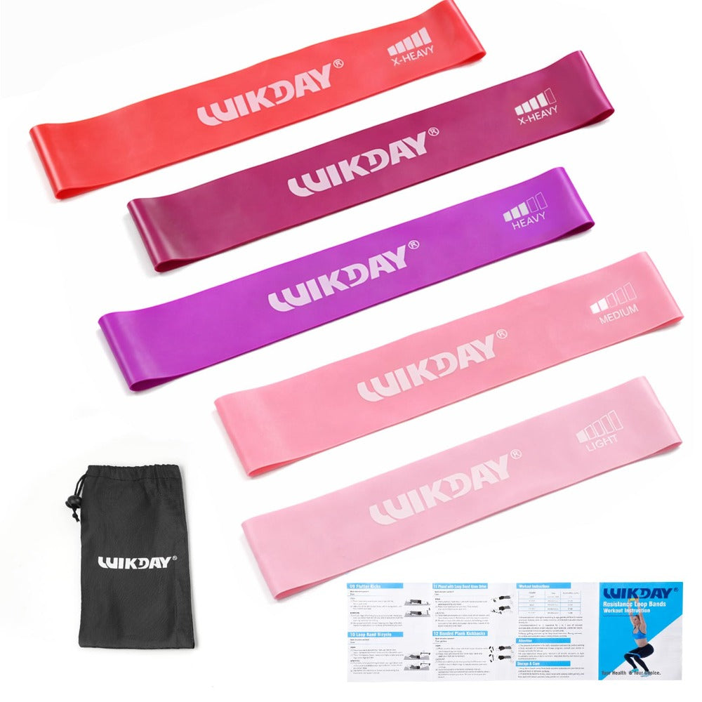 Resistance Bands for Working Out Exercise Loop Bands Workout Bands Set for Men Women Body Stretching, Crossfit Training, Home Workout, Physical Therapy, Booty Legs, Set of 5