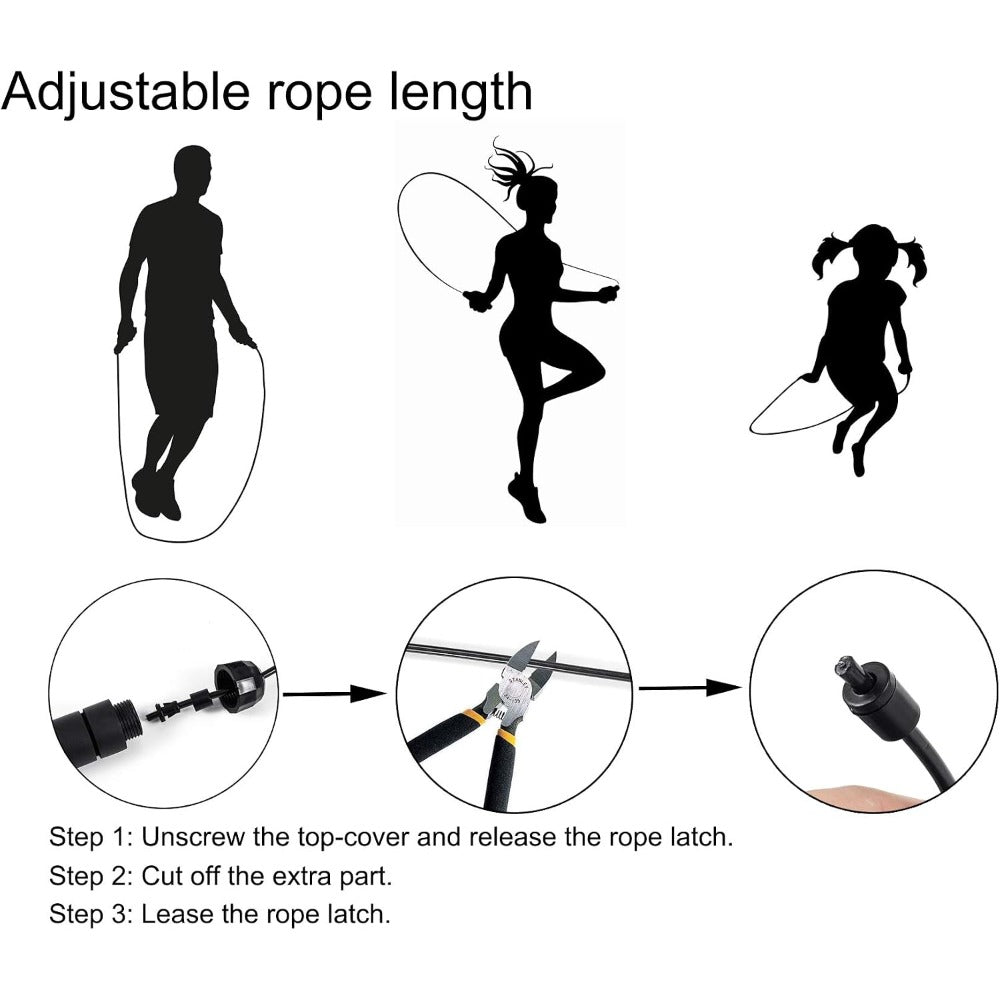 Jump Rope, Adjustable Jump Ropes,Skipping Rope Tangle-Free Rapid Speed with Ball Bearings for Women Men Kids,Exercise & Slim Body Jumprope at Home School Gym