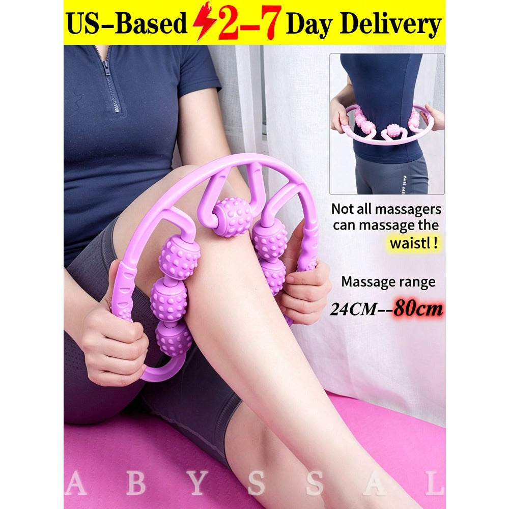 Massage Roller Anti-Cellulite Massager Body Leg Roller Yoga Training Device U-Shaped Pilates Muscle Relaxation Roller,Yoga Massage Roller Anti-Cellulite Massager With 8 Massage Ring Roller Leg Exerciser Wheels For Deep Muscle Relaxation,U-Shaped Pilates M