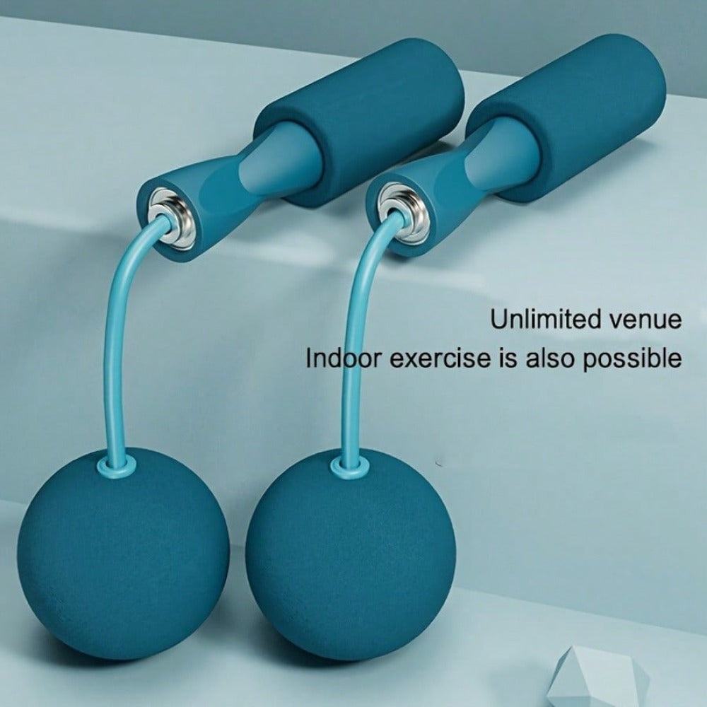 1 Pair Weighted Cordless Jump Rope With Foam Handles, Dual-Use For Fitness & Exercise
