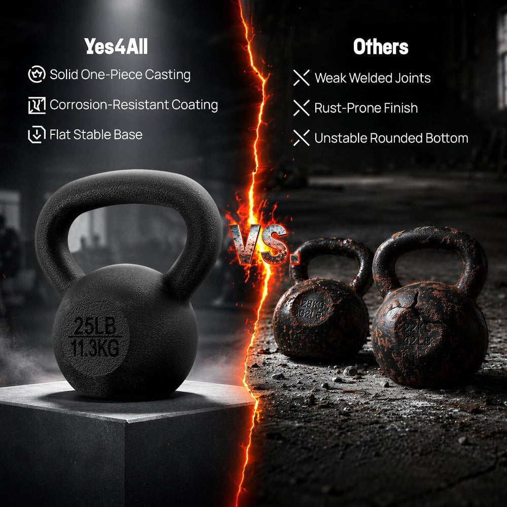 Cast Iron Kettlebell, Strength Training Kettlebells 5-80 Lb (5,10,15,20,25,30,35,40,45,50,60,70,80 Lb) for Full Body Workout, Push up, Strength Training - Single & Kettlebell Set of 2 for Men