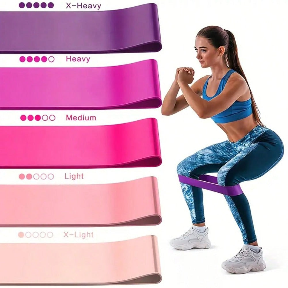 1pc/5pcs Yoga Resistance Bands, Suitable For Full Body Fitness, Glutes, Legs And Arms Stretching, Perfect For Home Yoga And Pilates Workouts, Portable Fitness Equipment, Rubber Resistance Bands