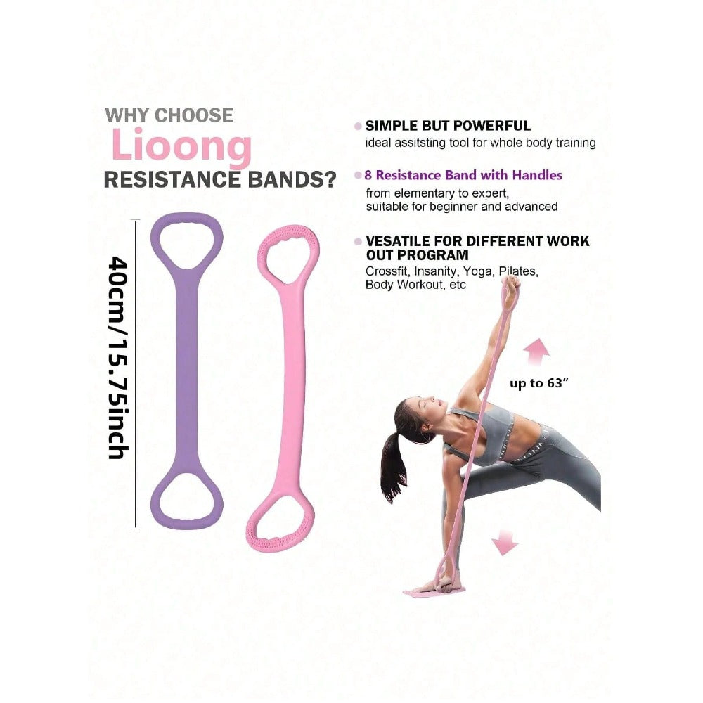 1pcs 8-Shaped Stretch Strap, Women Back Training Yoga Stretch Band, Thick Silicone Elastic Rope For Back