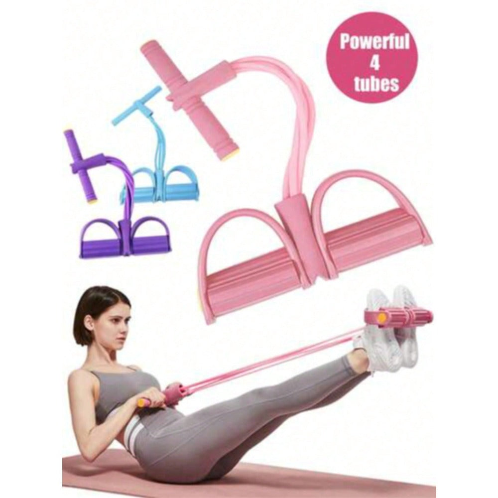 4-Tube Pedal Resistance Trainer, Sit-Up Assistant, Fitness Equipment Foot Pedal Leg Exerciser, 1pc