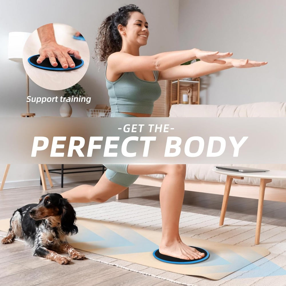 Exercise Sliders for Working Out Fitness Discs for Pilates Women Men, 2 Pack