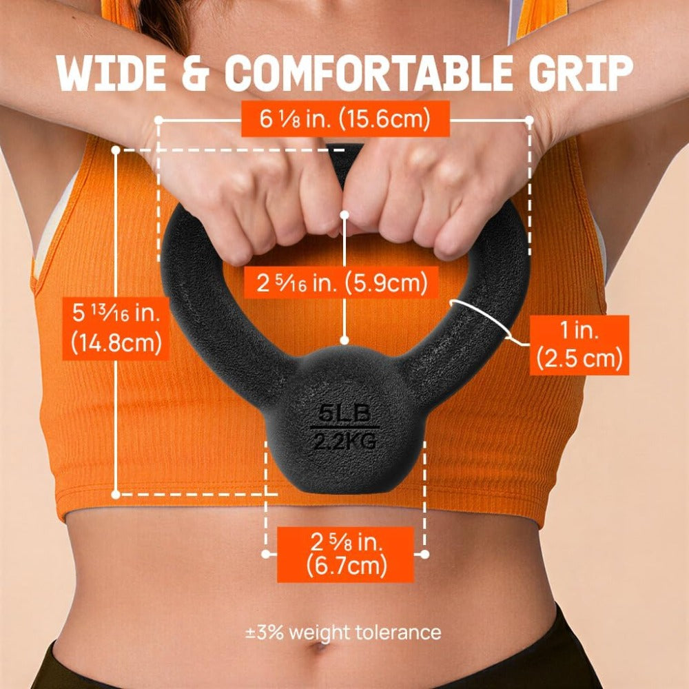 Cast Iron Kettlebell, Strength Training Kettlebells 5-80 Lb (5,10,15,20,25,30,35,40,45,50,60,70,80 Lb) for Full Body Workout, Push up, Strength Training - Single & Kettlebell Set of 2 for Men