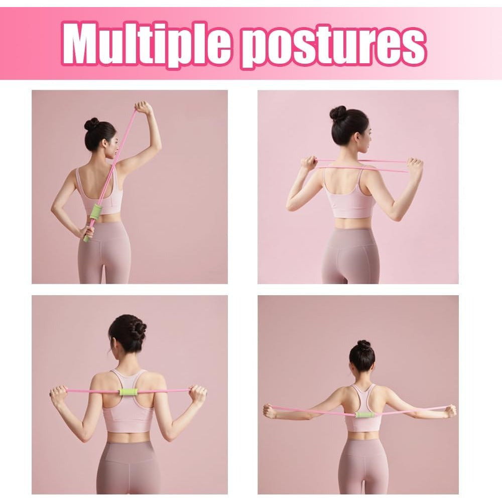 Fitness Resistance Bands with Handles, Yoga Resistance Band Stretch Fitness Band, Chest Expander, for Arm and Shoulder Stretch, Rope 8 Word Elastic for Women and Men（3 Pack）