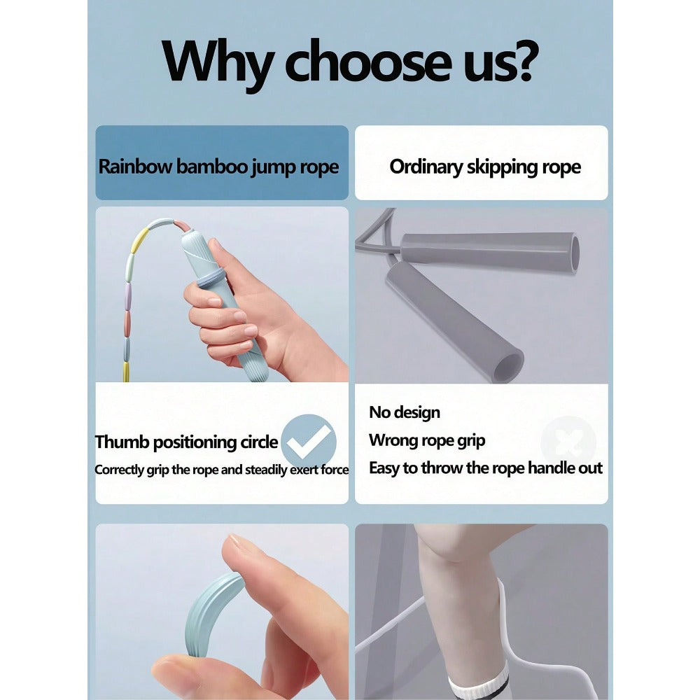 Tangle-Free Beaded Jump Rope With Anti-Slip Handle And Pain-Free Beads Aesthetic Soft Beaded Skipping Rope For Beginners Wear-Resistant Segmented Jumping Rope Perfect For Weight Loss Gymnastics Exercise Equipment Home Gym Essential Accessories