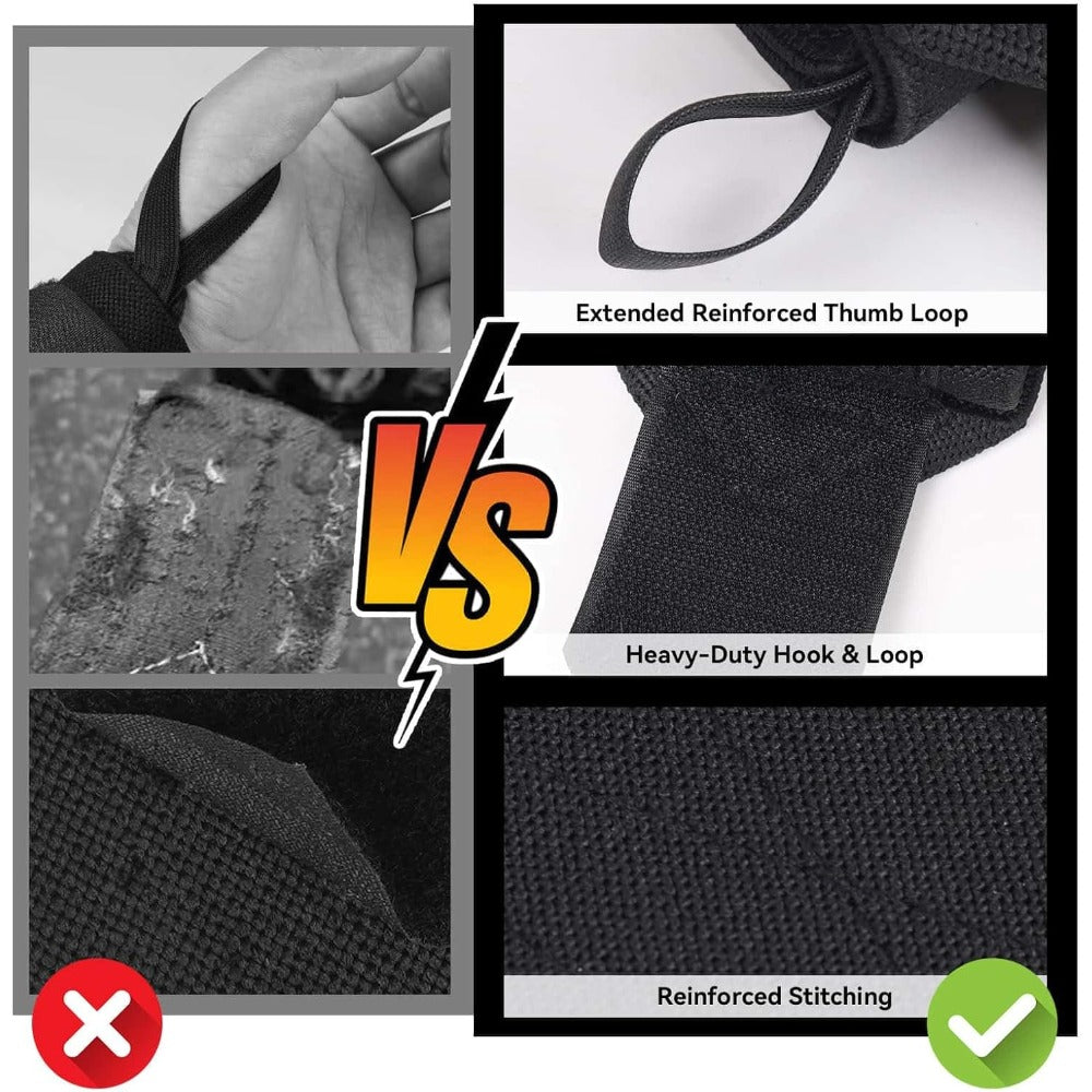 Wrist Wraps for Weightlifting, 20" Professional Wrist Support for Powerlifting, Bench Press, Adjustable Heavy Duty Straps with Thumb Loop for Men Women Gym Workout (2 PCS)
