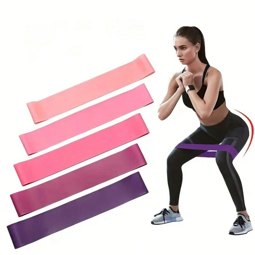 1pc/5pcs Yoga Resistance Bands, Suitable For Full Body Fitness, Glutes, Legs And Arms Stretching, Perfect For Home Yoga And Pilates Workouts, Portable Fitness Equipment, Rubber Resistance Bands