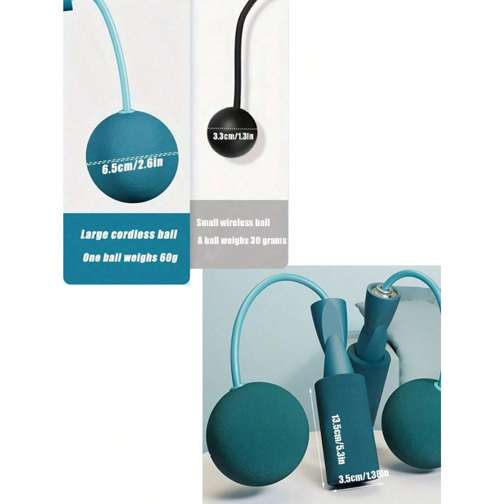 1 Pair Weighted Cordless Jump Rope With Foam Handles, Dual-Use For Fitness & Exercise
