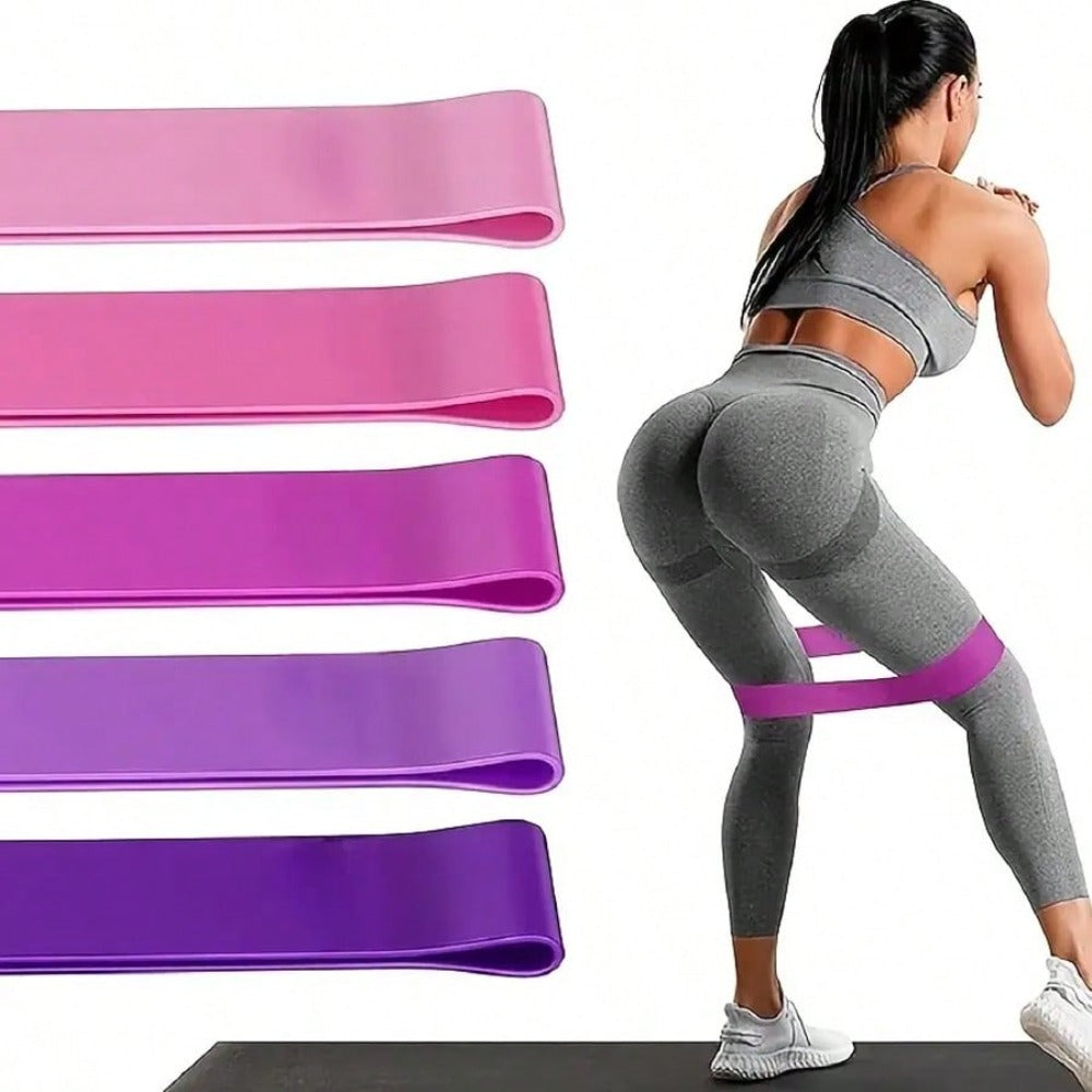1pc/5pcs Yoga Resistance Bands, Suitable For Full Body Fitness, Glutes, Legs And Arms Stretching, Perfect For Home Yoga And Pilates Workouts, Portable Fitness Equipment, Rubber Resistance Bands