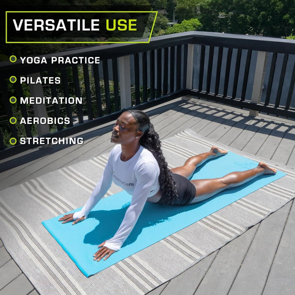 Classic Yoga Mat 1/8” (3mm) Thick, Extra Long 72-Inch Lightweight Fitness Mat with Non-Slip Grip for Yoga, Pilates, Exercise