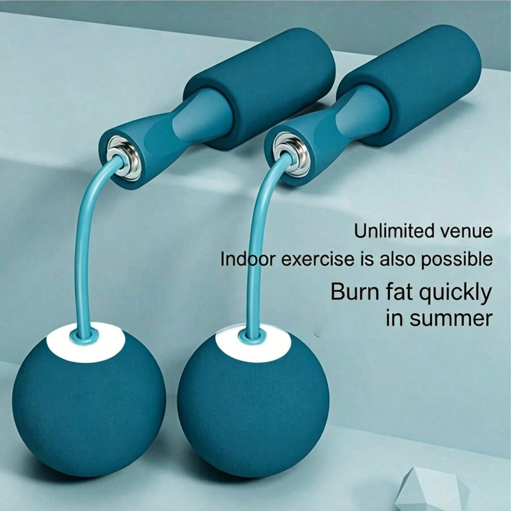 1 Pair Weighted Cordless Jump Rope With Foam Handles, Dual-Use For Fitness & Exercise
