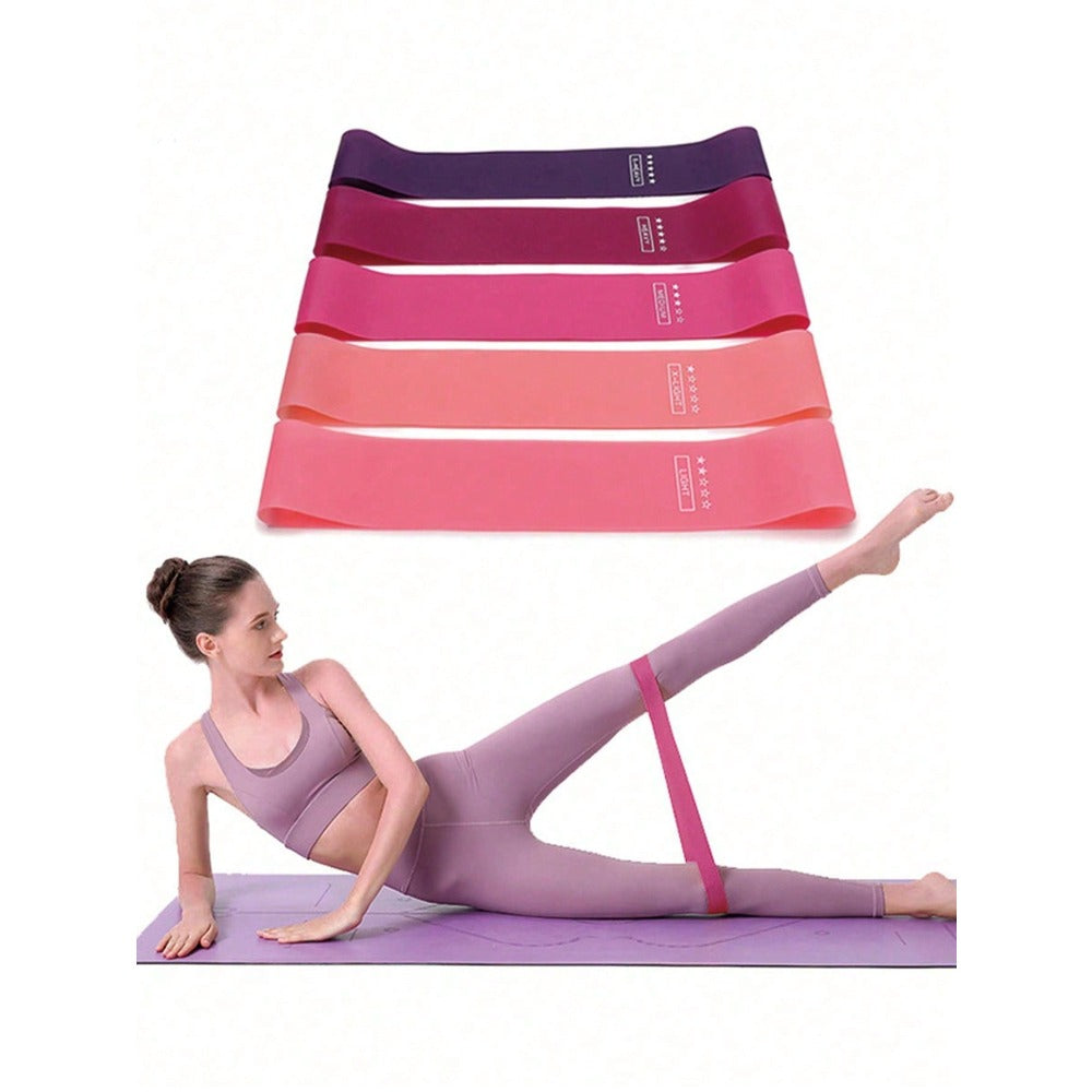 1pc/5pcs Yoga Resistance Bands, Suitable For Full Body Fitness, Glutes, Legs And Arms Stretching, Perfect For Home Yoga And Pilates Workouts, Portable Fitness Equipment, Rubber Resistance Bands
