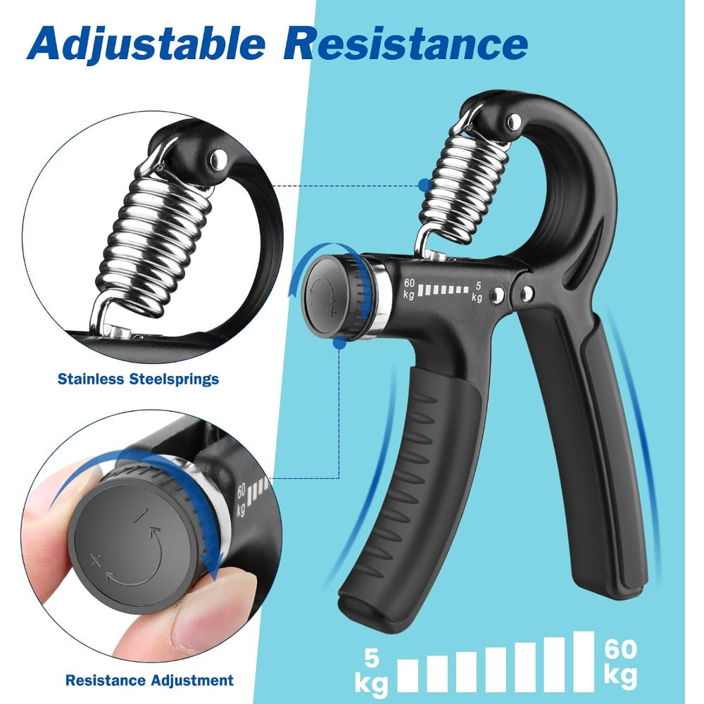 Grip Strength Trainer, Hand Grip Exerciser Strengthener with Adjustable Resistance 11-132 Lbs (5-60kg), Forearm Strengthener, Hand Exerciser for Muscle Building and Injury Recover 1 PACK