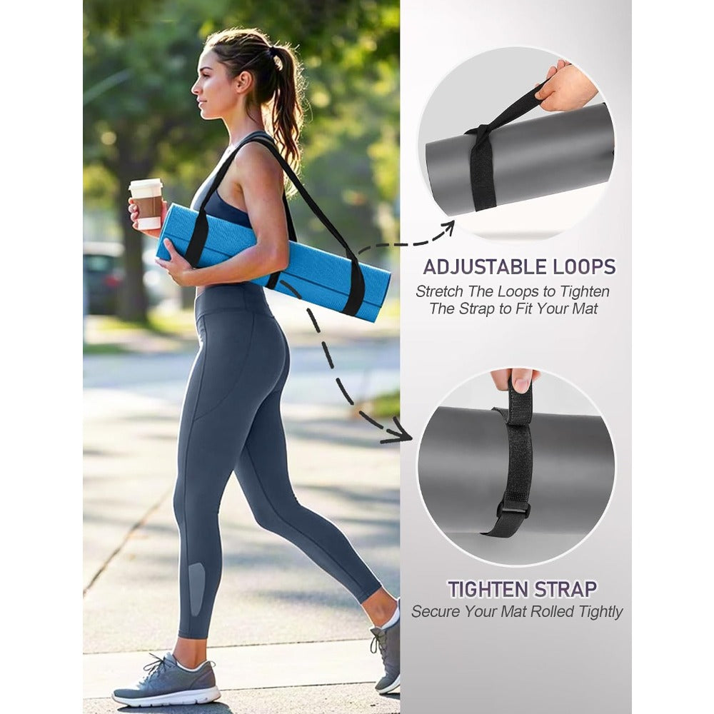 Yoga Mat Carrier Strap - Adjustable Thick and Wide Strap for Carrying Mat or Stretching