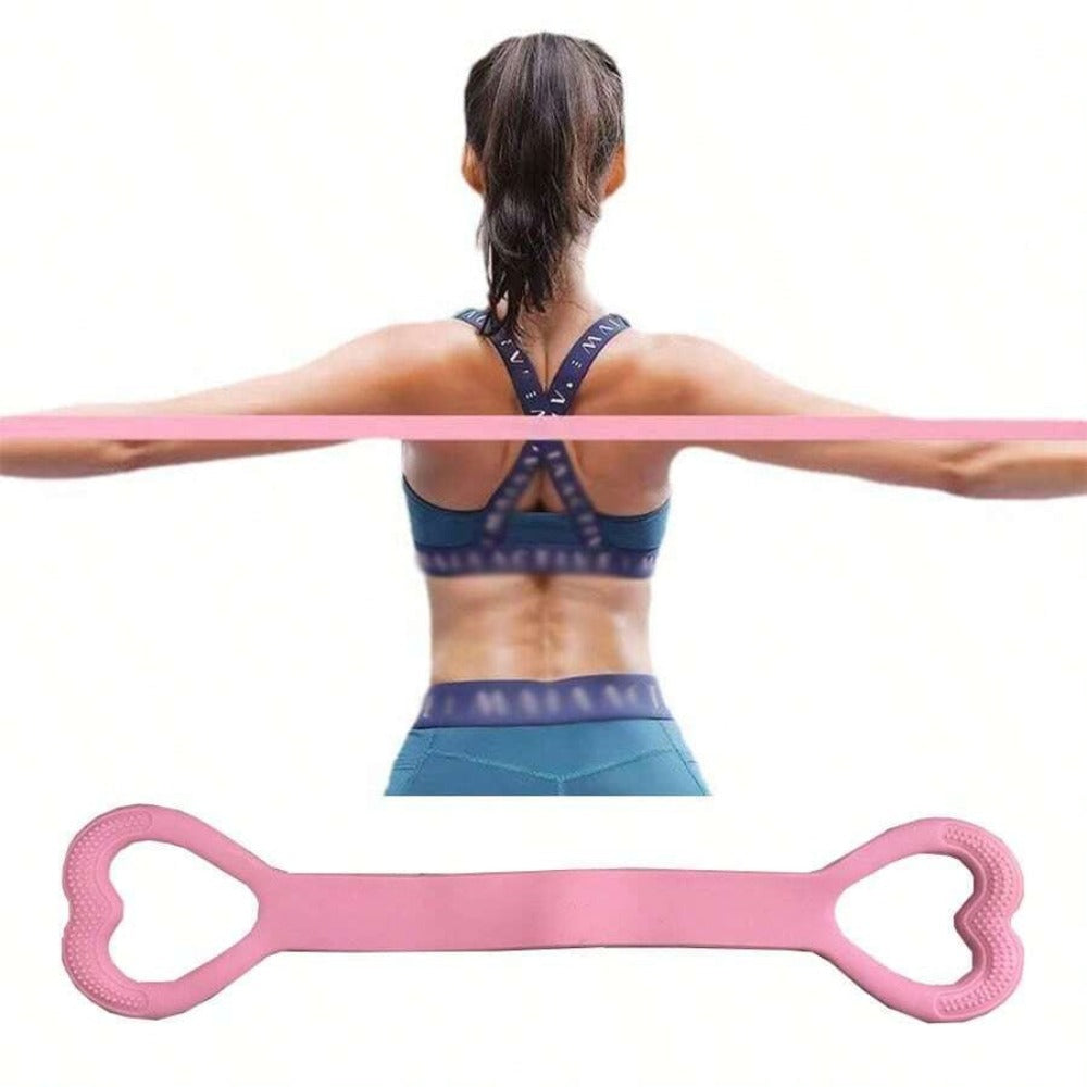 1pcs 8-Shaped Stretch Strap, Women Back Training Yoga Stretch Band, Thick Silicone Elastic Rope For Back